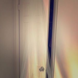 Raw edge cathedral veil